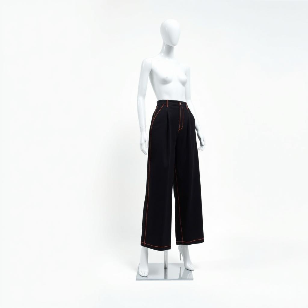Wide-Leg Stitch Trouser